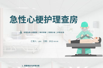 2022急性心梗心臟病護理查房PPT清新插畫風護理查房通用PPT
