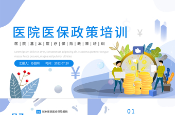 2022醫(yī)院醫(yī)保政策培訓(xùn)PPT藍(lán)色卡通風(fēng)醫(yī)院基本醫(yī)療保險(xiǎn)政策培訓(xùn)課件模板