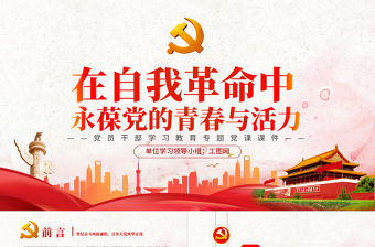 在自我革命中永葆黨的青春與活力PPT黨政風黨員干部學習教育專題黨課