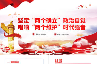 堅定“兩個確立”政治自覺唱響“兩個維護”時代強音PPT黨政風黨支部主題黨日專題黨課