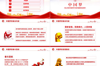 2022同心共筑中國夢PPT紅色簡約同心共筑中國夢學習系列重要講話課件