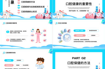 2022全國愛牙日PPT簡約卡通風全國愛牙日課件模板