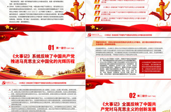 馬克思主義中國化一百年的集中展現PPT深入學習《大事記》的主要內容和特色專題黨課