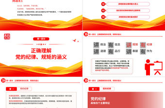2022黨員干部要講規(guī)矩有紀(jì)律PPT紅色精美黨政機(jī)關(guān)黨支部專題廉政教育專題黨課課件