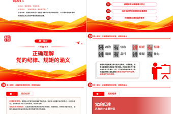 2022黨員干部要講規(guī)矩有紀(jì)律PPT紅色精美黨政機(jī)關(guān)黨支部專題廉政教育專題黨課課件