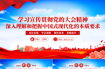 2022深入理解和把握中國(guó)式現(xiàn)代化的本質(zhì)要求PPT紅色黨政風(fēng)黨支部學(xué)習(xí)宣傳貫徹黨的大會(huì)精神專題黨建黨課課件模板