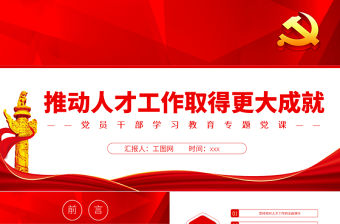 推動人才工作取得更大成就PPT黨政風(fēng)黨員干部學(xué)習(xí)教育專題黨課