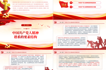 中國共產(chǎn)黨人精神譜系的要素結(jié)構(gòu)和功能PPT黨政風(fēng)黨支部主題黨日專題黨課課件模板