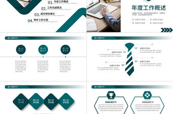 2023工作總結匯報PPT墨綠色簡潔商務風年終工作總結部門工作情況匯報模板