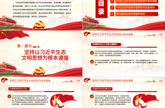 堅決扛起中央生態(tài)環(huán)境保護督察政治責任PPT黨政風黨員干部學習教育專題黨課課件模板