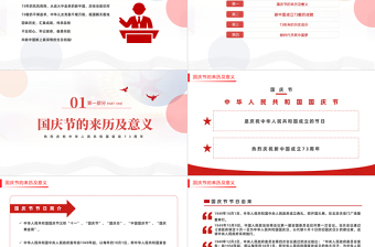 2022盛世中華舉國(guó)同慶PPT紅色黨政風(fēng)熱烈慶祝中華人民共和國(guó)誕辰73周年主題課件模板下載