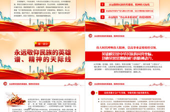 2022譜寫新時代“丹心從來系家國”的英雄史詩PPT大氣黨建風隆重開展烈士紀念活動專題黨課黨建課件
