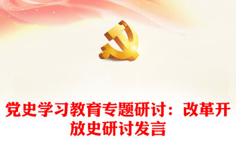 黨史學(xué)習(xí)教育專題研討：改革開放史研討發(fā)言