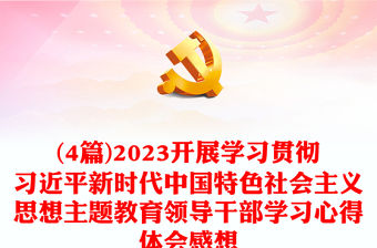 (4篇)2023開展學(xué)習(xí)貫徹習(xí)近平新時(shí)代中國特色社會主義思想主題教育領(lǐng)導(dǎo)干部學(xué)習(xí)心得體會感想