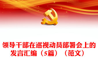 領導干部在巡視動員部署會上的發言匯編（5篇）（范文）