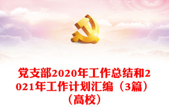 黨支部2020年工作總結和2021年工作計劃匯編（3篇）（高校）