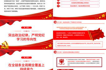 緊握紀律戒尺守牢行為底線PPT紅色精美黨紀學習教育主題黨課