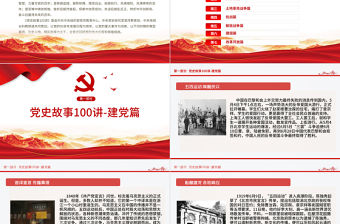 1921-2021黨史故事100講建黨100周年七一建黨節黨史小故事專題黨課ppt