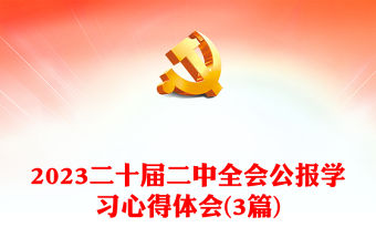 2023二十屆二中全會公報學習心得體會(3篇)