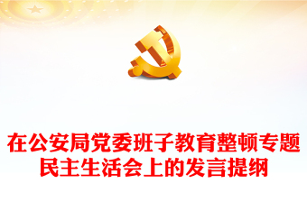 在公安局黨委班子教育整頓專題民主生活會上的發(fā)言提綱