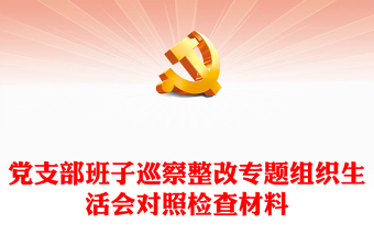 黨支部班子巡察整改專題組織生活會(huì)對(duì)照檢查材料