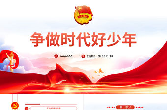 爭(zhēng)做時(shí)代好少年P(guān)PT大氣卡通風(fēng)中國(guó)少年先鋒隊(duì)少先隊(duì)員隊(duì)禮規(guī)范主題課件模板