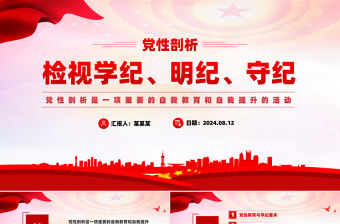精美創意風黨性剖析之檢視學紀明紀守紀PPT下載