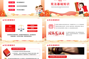 我與憲法PPT卡通國(guó)潮風(fēng)憲法基礎(chǔ)知識(shí)及生活中的違憲案例普法知識(shí)宣傳教育課件