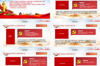 1921-2021中國共產黨簡史PPT紅色大氣黨的一大到十九大發展歷程建黨100周年黨史教育模板