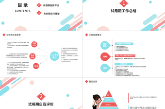 2022人力资源转正述职PPT简洁时尚双色人资部门新员工转正述职汇报模板