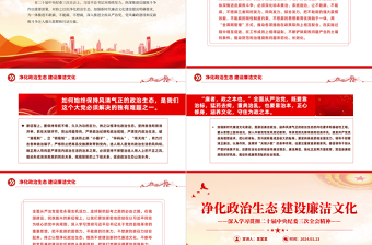 凈化政治生態(tài)建設(shè)廉潔文化PPT大氣簡(jiǎn)潔學(xué)習(xí)二十屆中央紀(jì)委三次全會(huì)精神課件