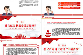 2024全國兩會關鍵詞之八PPT精美黨政風民生藍圖再添暖意兩會學習黨課