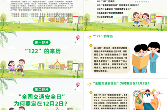 2023年全國交通安全日PPT精美卡通兒童交通安全隱患提示主題活動課件下載