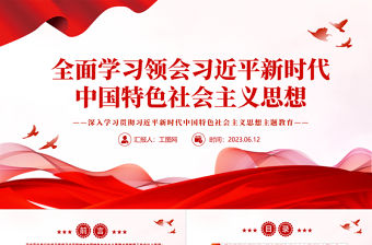 2023全面學習領會習近平新時代中國特色社會主義思想PPT大氣黨建風深入學習貫徹習近平新時代中國特色社會主義思想主題教育專題黨課課件