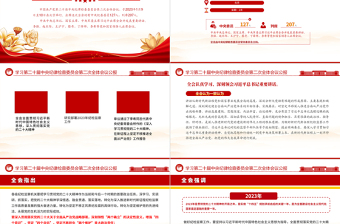 2023年第二十屆中央紀委二次全會公報PPT紅色大氣一刻不停推進全面從嚴治黨專題黨課課件