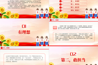 做有理想敢擔(dān)當(dāng)能吃苦肯奮斗的新時(shí)代好青年P(guān)PT紅色卡通給少先隊(duì)員講黨的二十大精神隊(duì)課