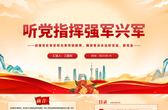 2023聽黨指揮強軍興軍PPT深入學習領會強軍思想的重要文章專題培訓黨課課件模板下載