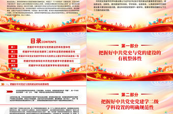 中共黨史黨建學學科建設的幾個問題PPT簡約大氣深刻學習領會習近平總書記關于黨的建設的重要思想專題課件模板下載