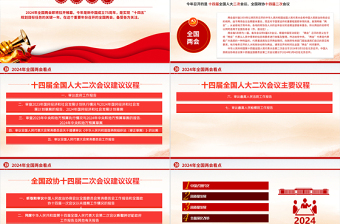 2024全國兩會看點PPT紅色簡潔兩會主題學習課件