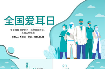 2023全國愛耳日PPT第24屆全國愛耳日講座宣傳醫(yī)療課件模板下載