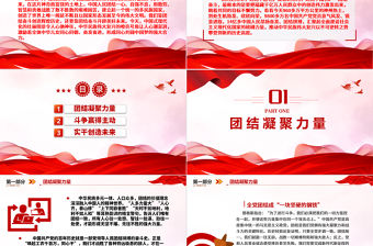 2023踔厲奮發向未來ppt精美簡潔風如何理解推進中國式現代化必須發揚團結奮斗精神黨員干部學習黨課課件