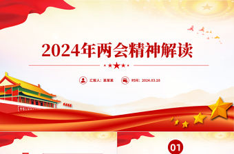 2024年兩會精神解讀PPT黨政風(fēng)精美兩會專題課件