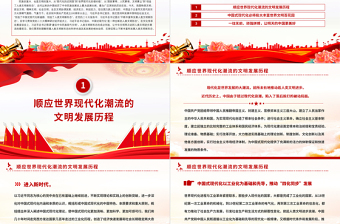 不斷豐富和發(fā)展人類文明新形態(tài)PPT簡潔黨政風(fēng)思想教育黨課課件