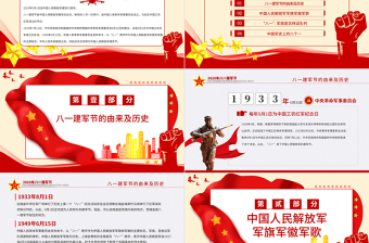 2020八一建軍節(jié)軍史軍魂國防教育愛國教育PPT模板