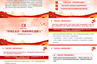 2024兩會讀懂中國PPT精美創意為中國高質量發展注入強大動力黨課課件