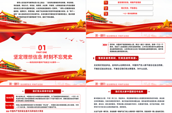 2023銘記黨史不忘初心PPT紅色黨政風(fēng)七一建黨節(jié)熱烈慶祝中國共產(chǎn)黨成立102周年專題黨課課件模板