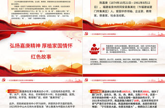 弘揚嘉庚精神厚植家國情懷PPT精美簡潔紀念陳嘉庚先生誕辰150周年微課堂