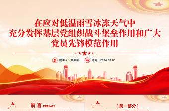 在應對低溫雨雪冰凍天氣中充分發揮基層黨組織戰斗堡壘作用和廣大黨員先鋒模范作用PPT黨課