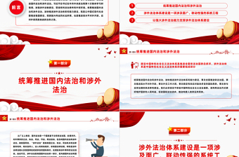 加快推進(jìn)涉外法治體系和能力建設(shè)PPT精美風(fēng)加強(qiáng)涉外法制建設(shè)主題黨課