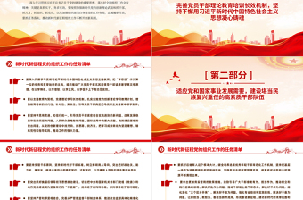 新時代新征程黨的組織工作的任務(wù)清單PPT精美簡潔組織部門課件